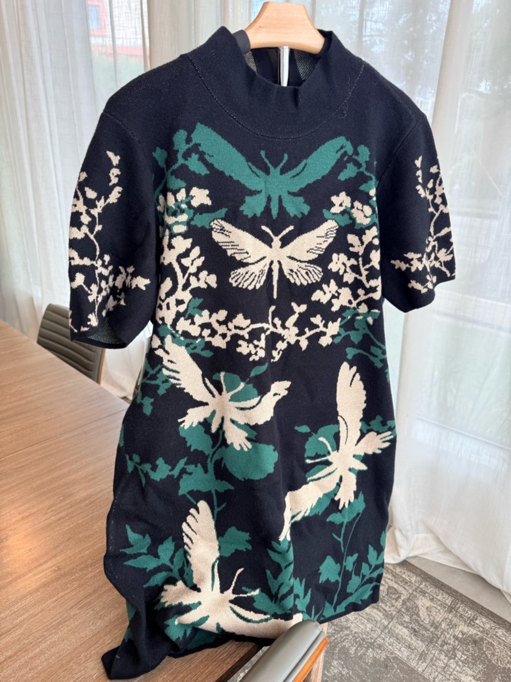 Nina Short-Sleeve Mock-Neck Mod Mini Dress